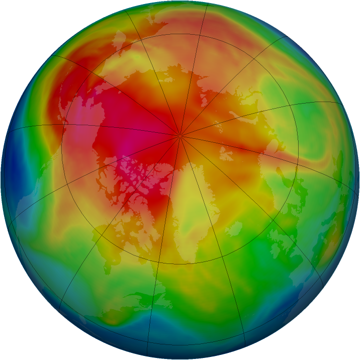 Arctic ozone map for 31 January 2006